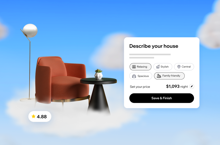 Example of real estate website category options