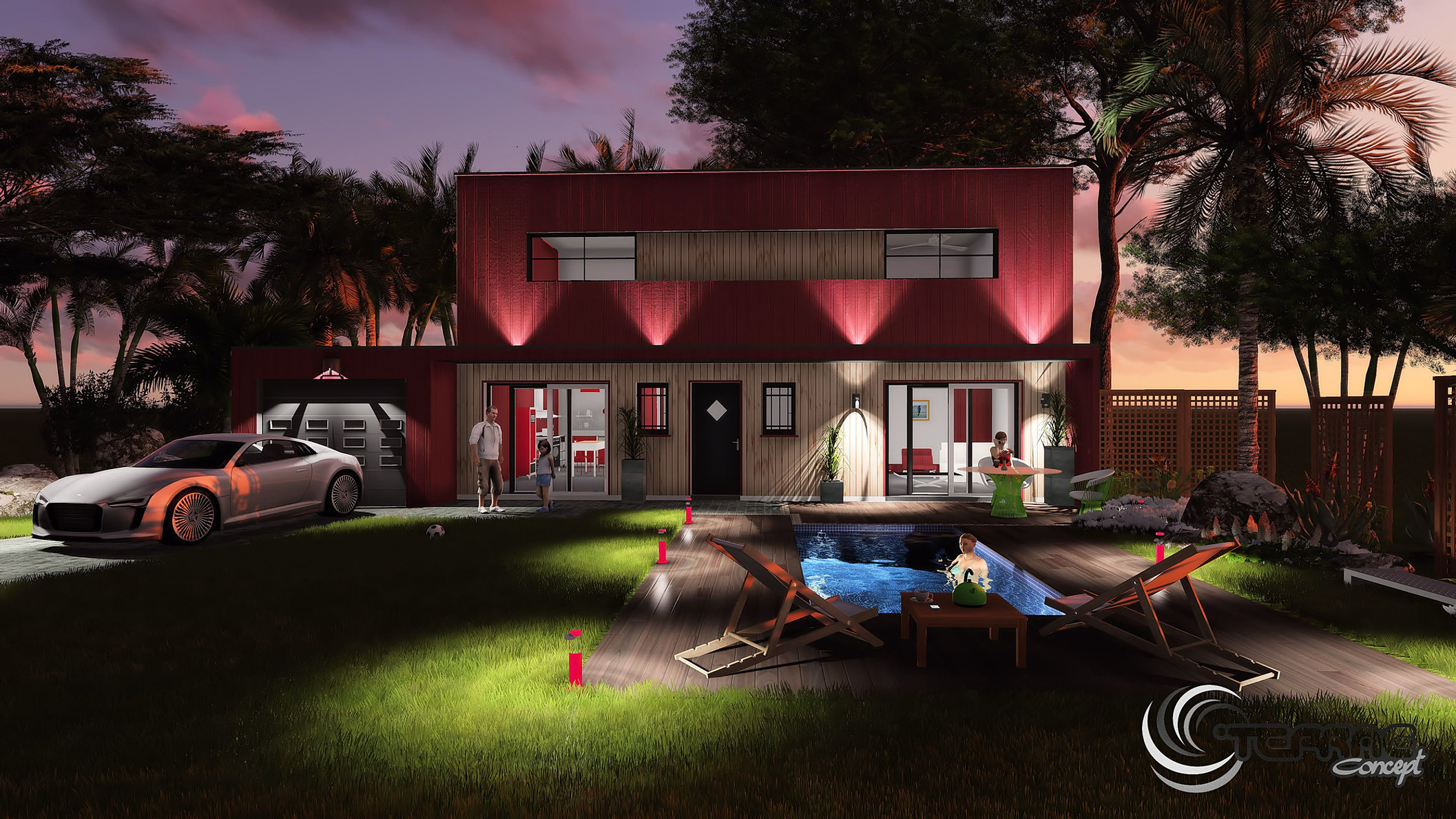 Image maison 3d/permis de construire/plan maison 3d/agence immobiliere
