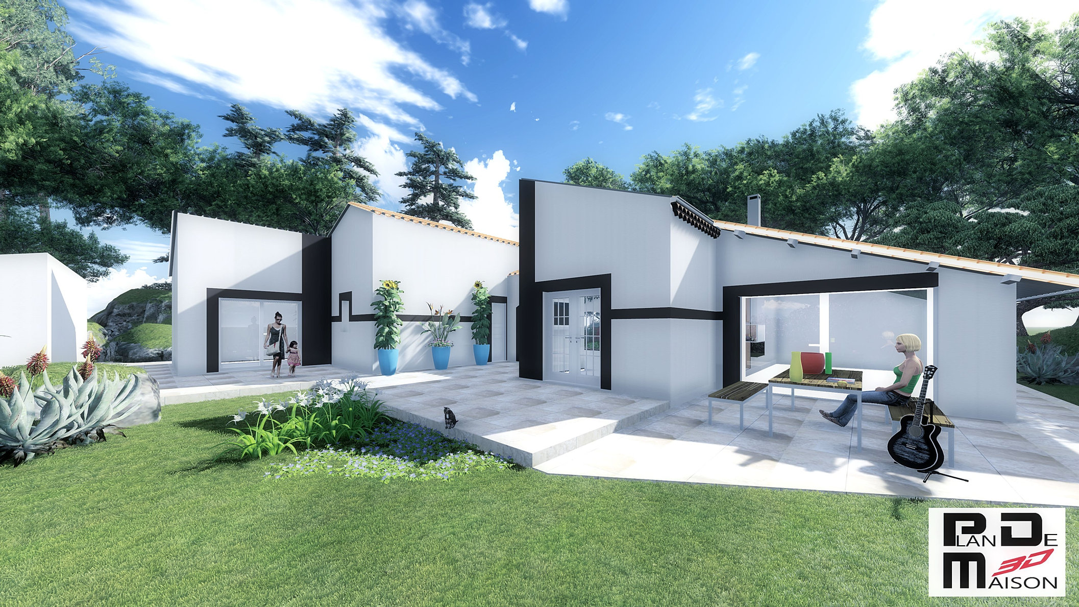 Image maison 3d/permis de construire/plan maison 3d/agence immobiliere