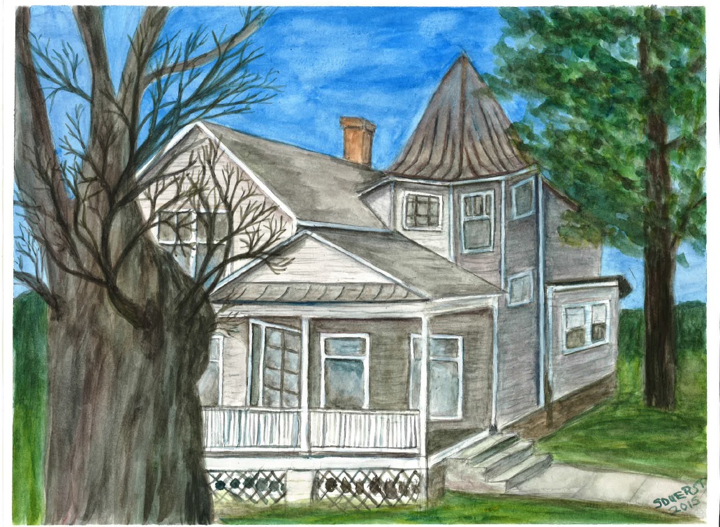 Old House and Large Tree Shirley's Art Ventures, watercolor paintings