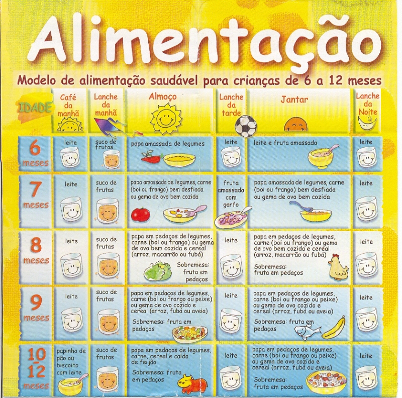 Modelo de alimentação para crianças 06 a 12 meses. | blog