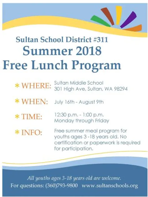 summer free lunch program sultanmiddleschool