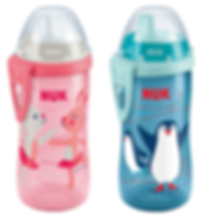 Behrendt Graphic Design bottle illustration dancing bunnies and penguins for NUK