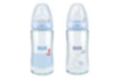 Behrendt Graphic Design FC plus glass bottle illustrations anchor and flowers for NUK