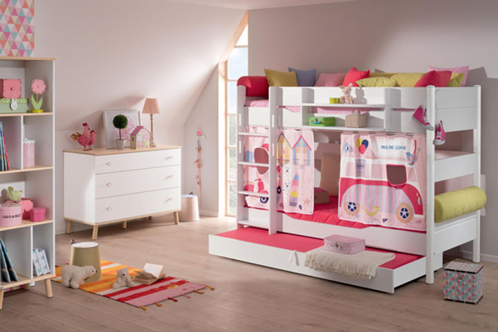 Linn Behrendt designer illustration curtains for Paidi children bunk beds