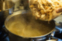 adding the chicken, Moghrabieh Recipe, Lebanese food, Beirut, Lebanon