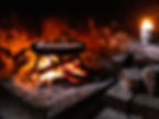 Chicken frying in fire, Imostki, Croatia