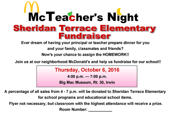 mcteachers night fundraiser stepta mcdonalds mcteacher night flyer