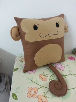 Handmade Cute Monkey Baby Infant Ape Pillow Rbitencourt USA Custom Handmade Plush Pillows ...