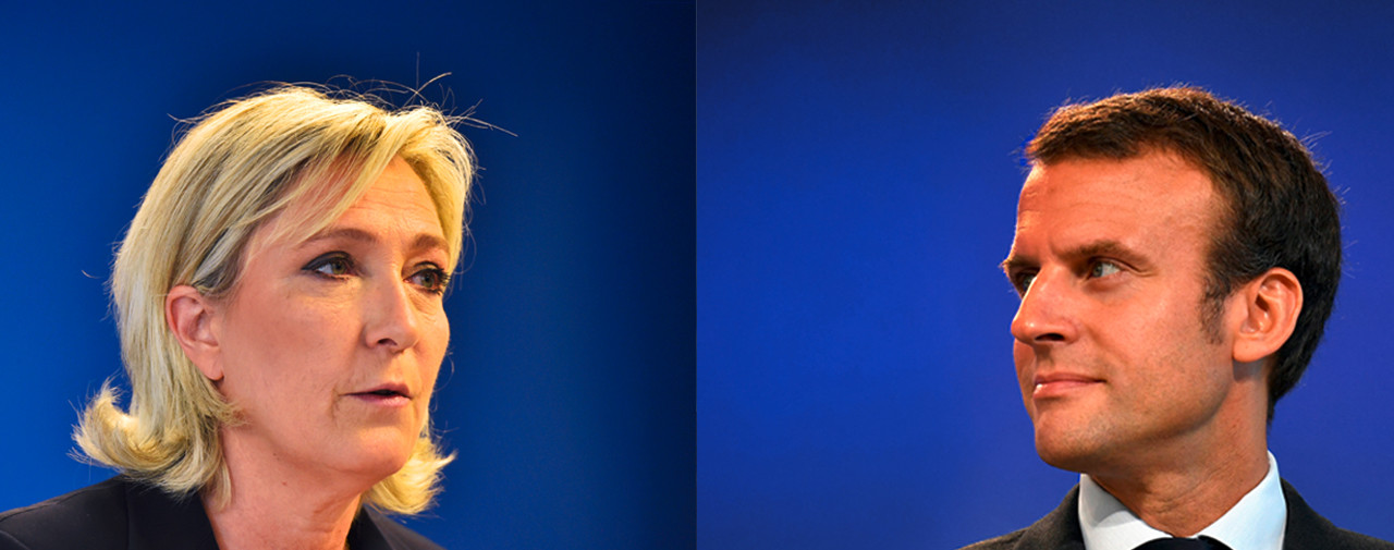 Risultati immagini per emmanuel macron le pen