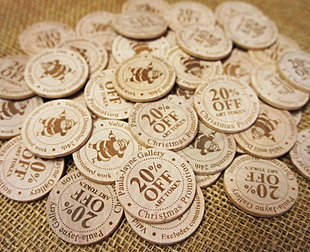 Wooden Printed & Engraved Tokens