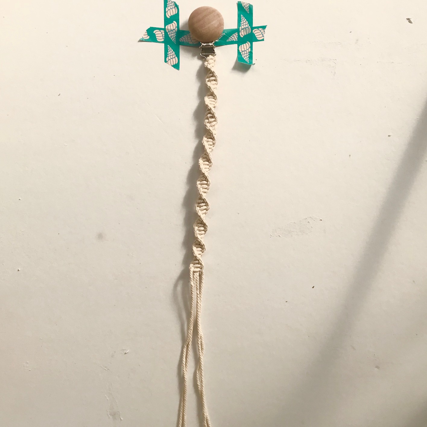 Macrame pacifier holder tutorial