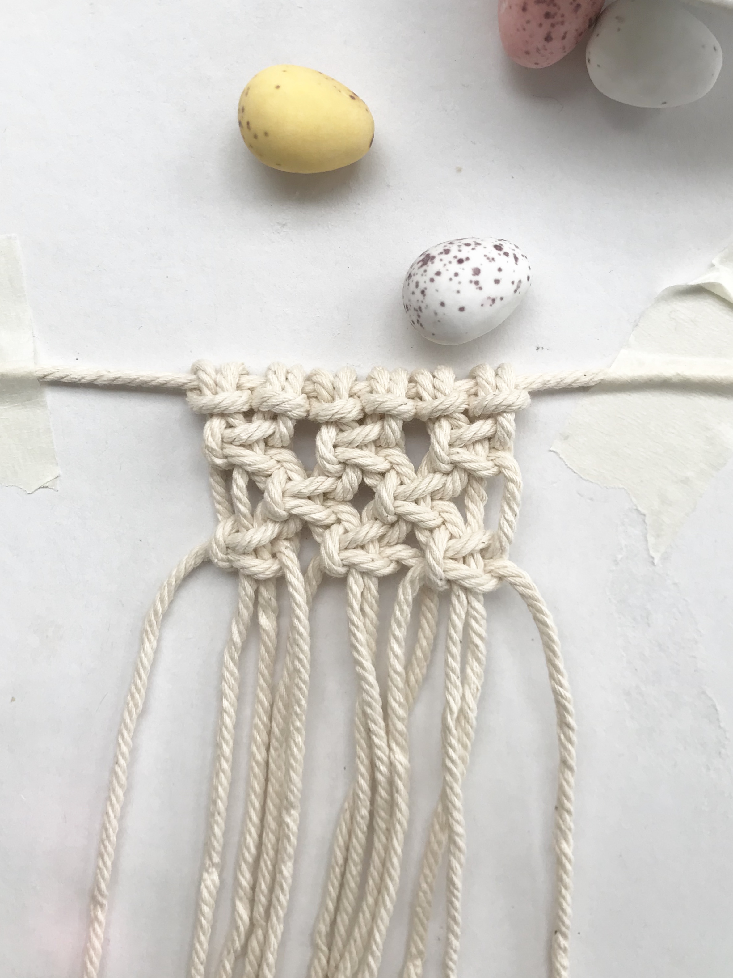 Mini macrame bunting- Easter basket decoration