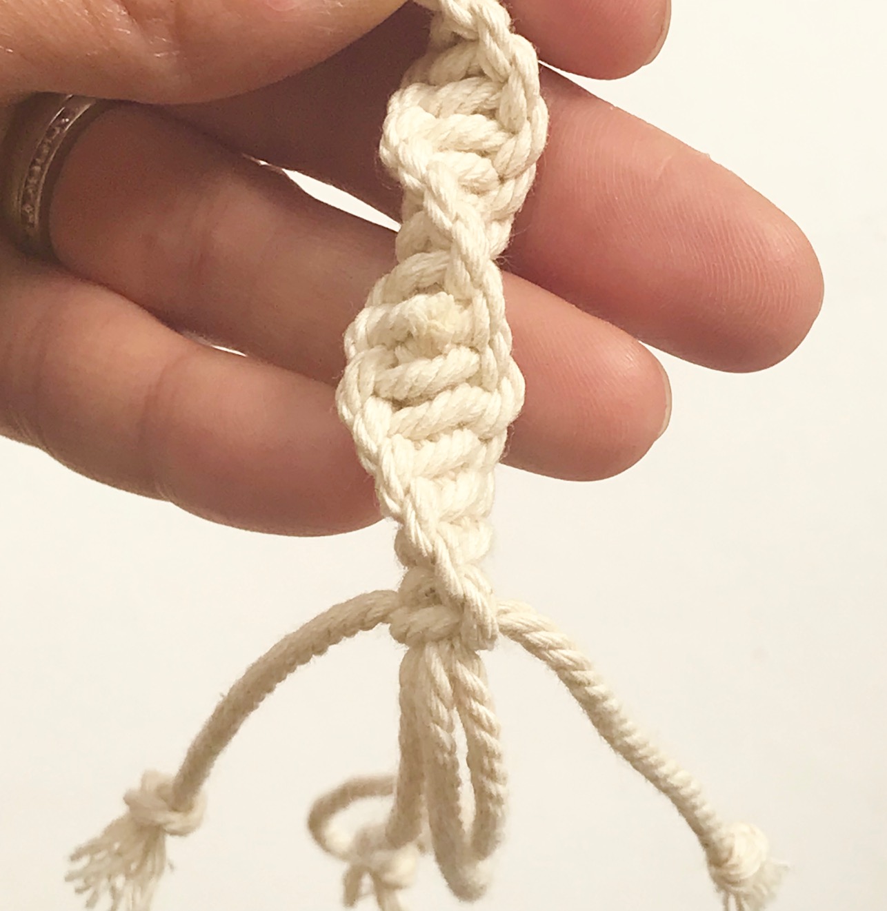 Macrame pacifier holder tutorial