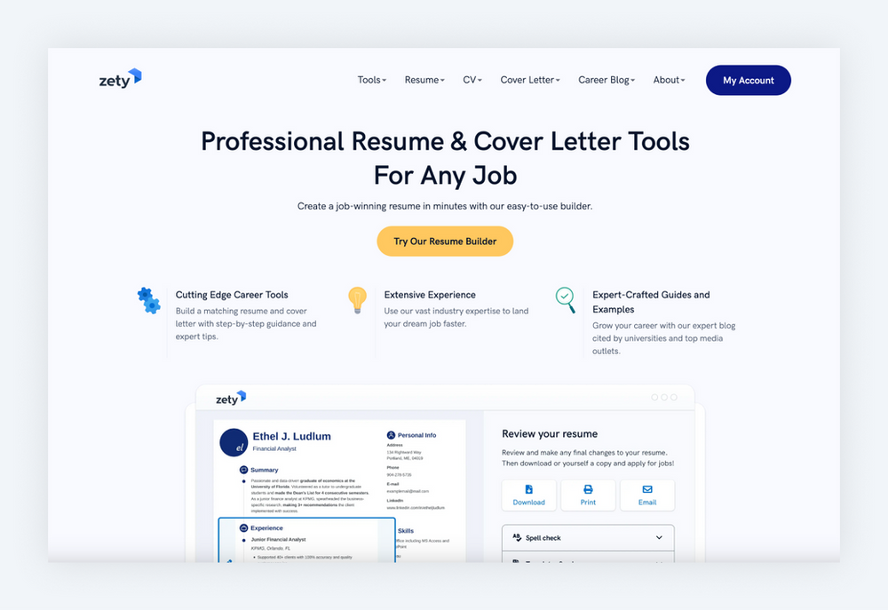 zety resume builder