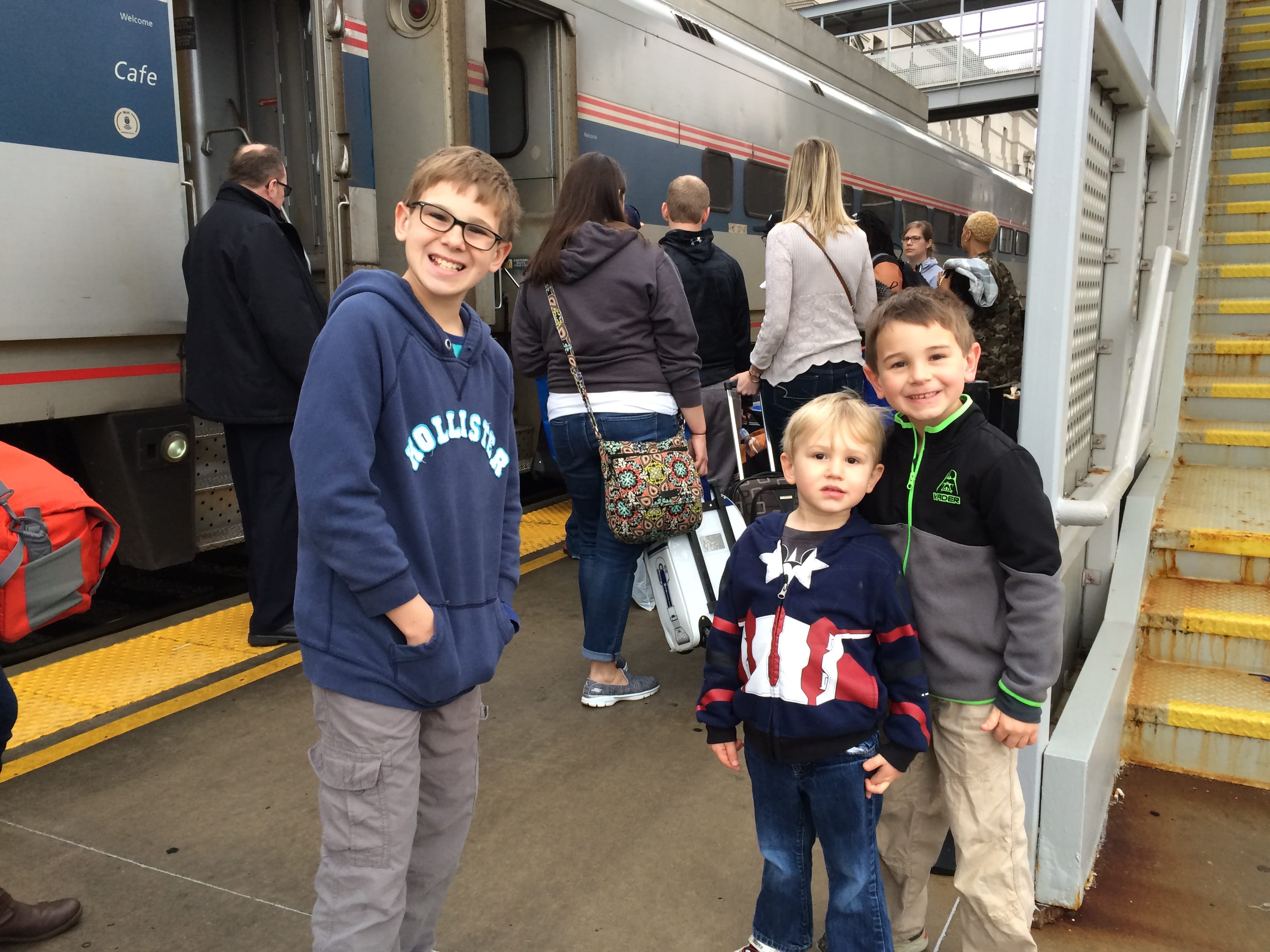 getting off Amtrak train at the station