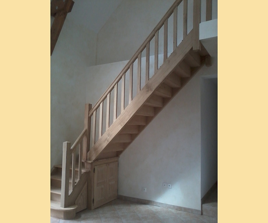 escalier quart tournant gauche chene