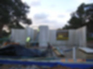 4 The carpenters can now start working on the center walls. Each window will have a lintel as per the engineers design