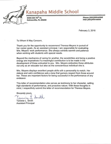mysite recommendations p 2 letter of recommendation for an assistant principal