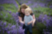 Mother & Son Among Lavender Flowers