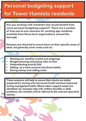 fith one to one support personal budgeting help