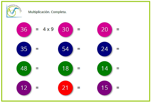 Actividades tablas de multiplicar 3 primaria