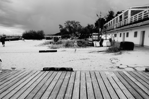 gdynia orlowo, beach, black and white photography