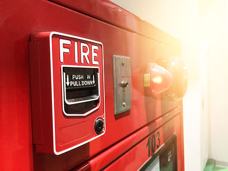 A Red Fire Alarm Switch. Red Fire Alarm. Push In Pull Down..jpg