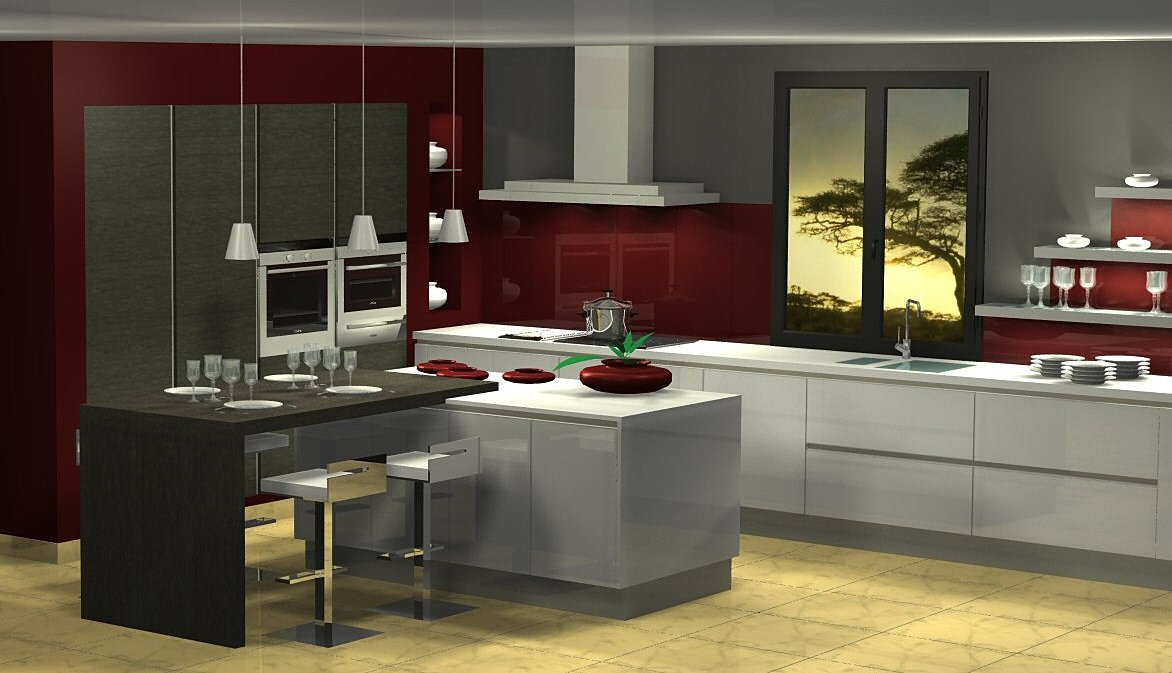 Menuis art cuisine moderne, cuisine design dressing vichy