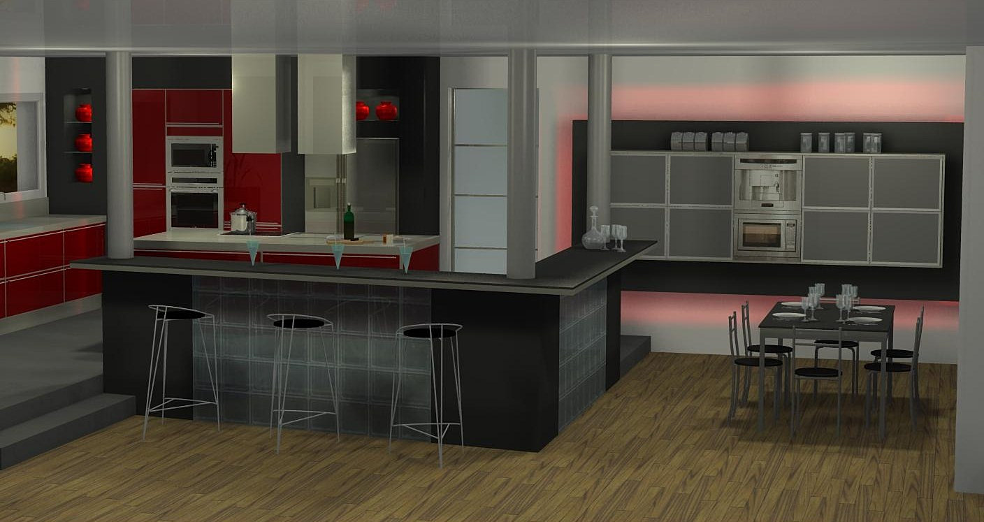 Menuis art cuisine moderne, cuisine design dressing vichy