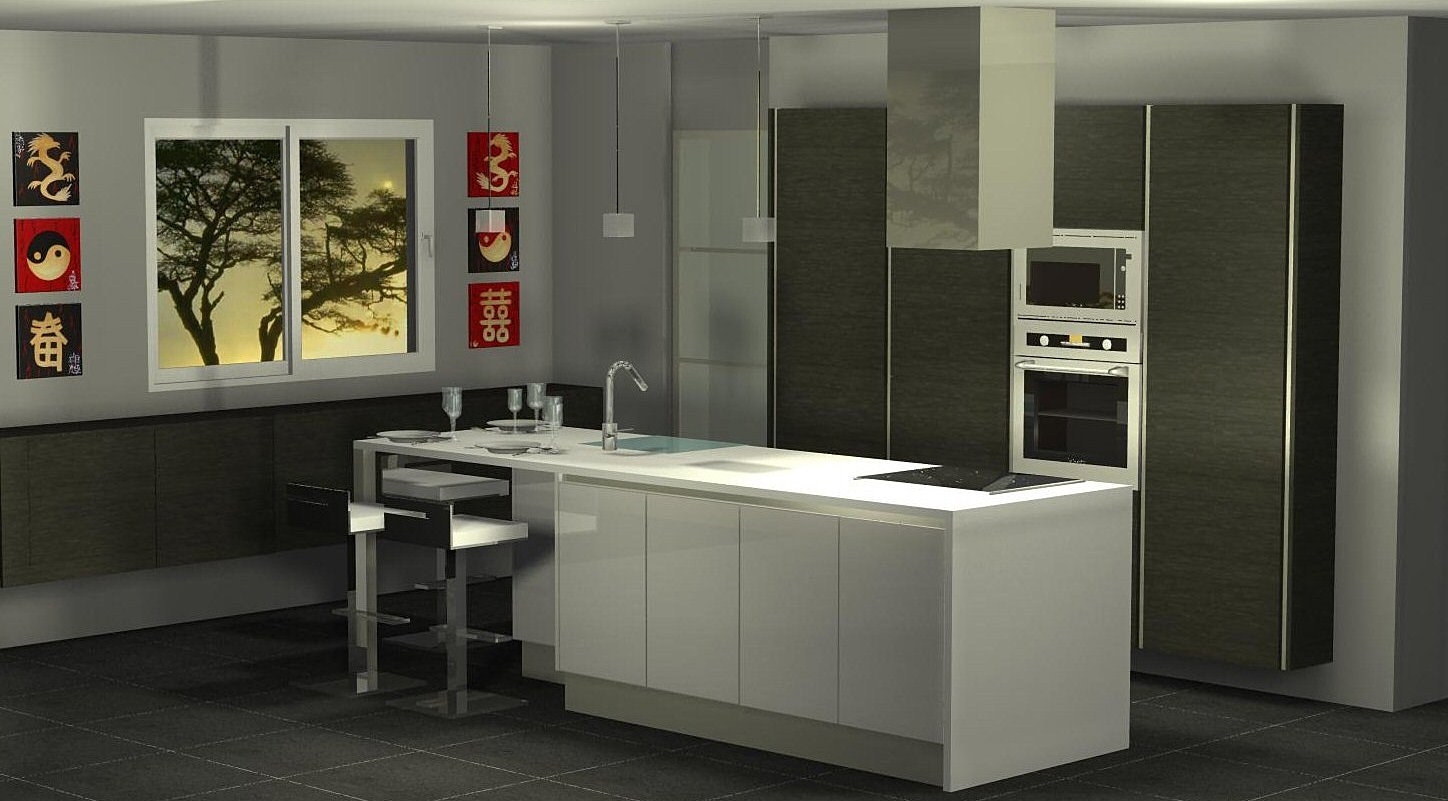 Menuis art cuisine moderne, cuisine design dressing vichy