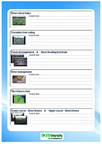 Free rivers worksheets for teaching the geography topic of rivers