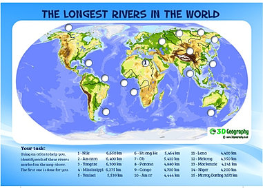 Worksheets World Geographic Features Worksheet map skills worksheets locating the worlds major rivers river worksheet