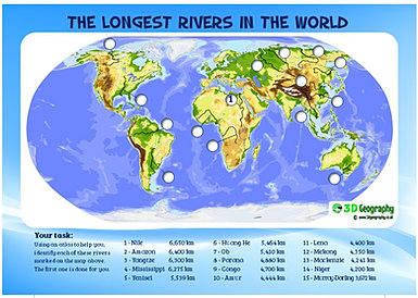 Worksheets World Geographic Features Worksheet free rivers worksheets for teaching the geography topic of locating worlds major river worksheet