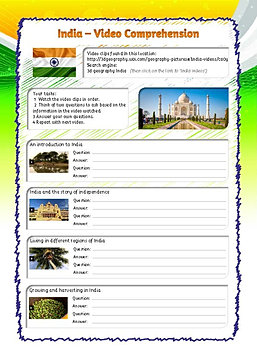 India worksheets