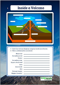 geography  worksheets on volcanoes worksheets Geography