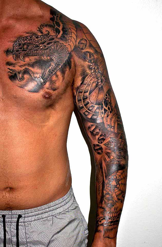 Japanese Sleeve Tattoo Black And Grey