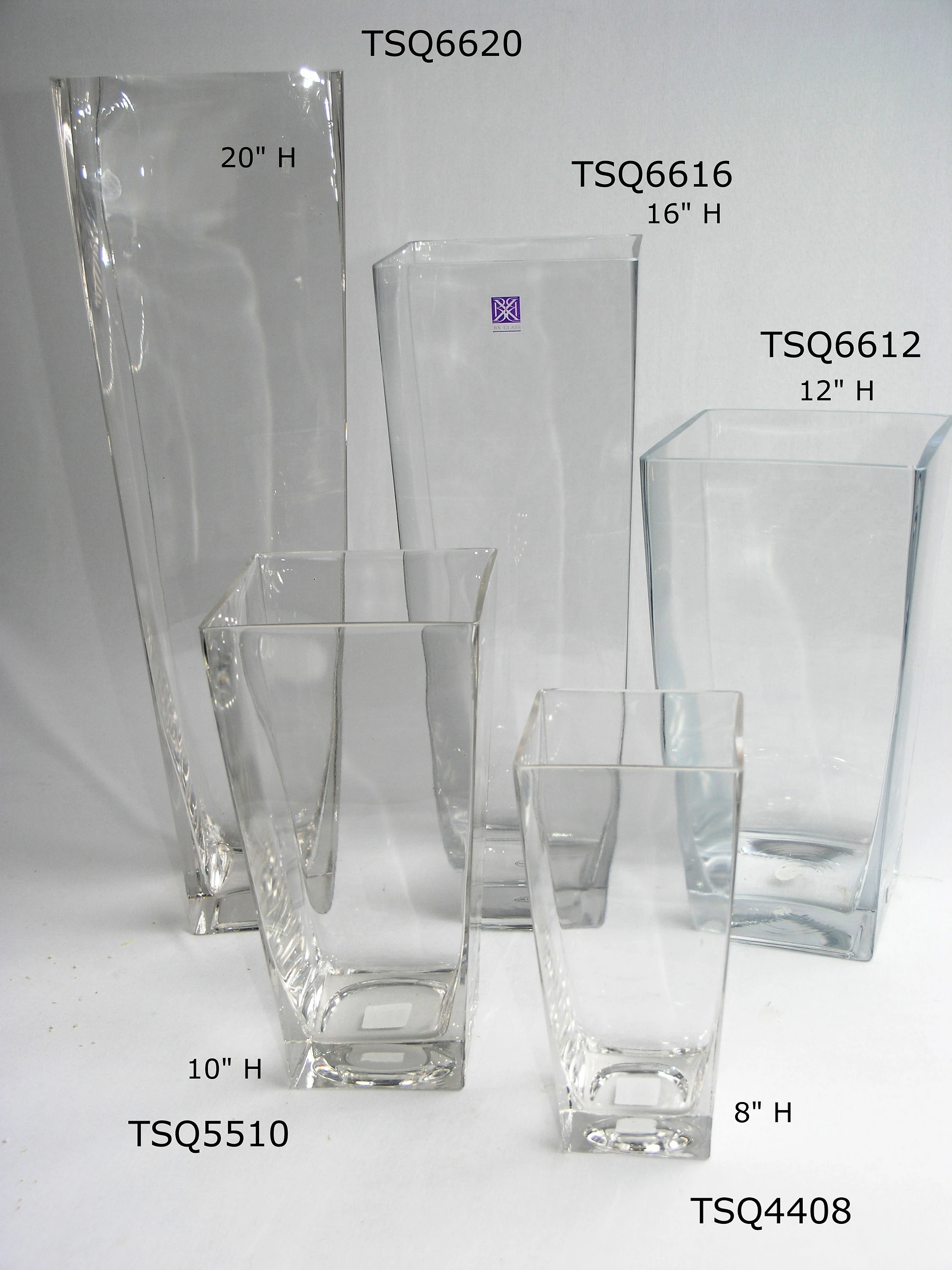 Bx Glass Square Vases