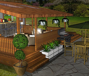 Patio with alfresco dining