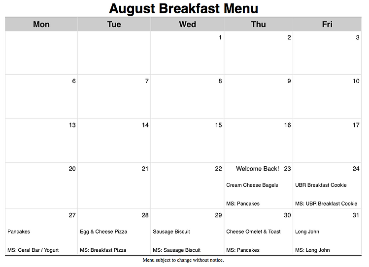 South Hardin Lunch Menus photograph about Printable Menus identify South Hardin Lunch Menus