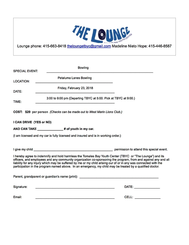 permission slips for field trip