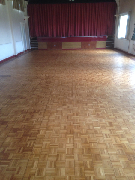 after the oil on a parquet floor