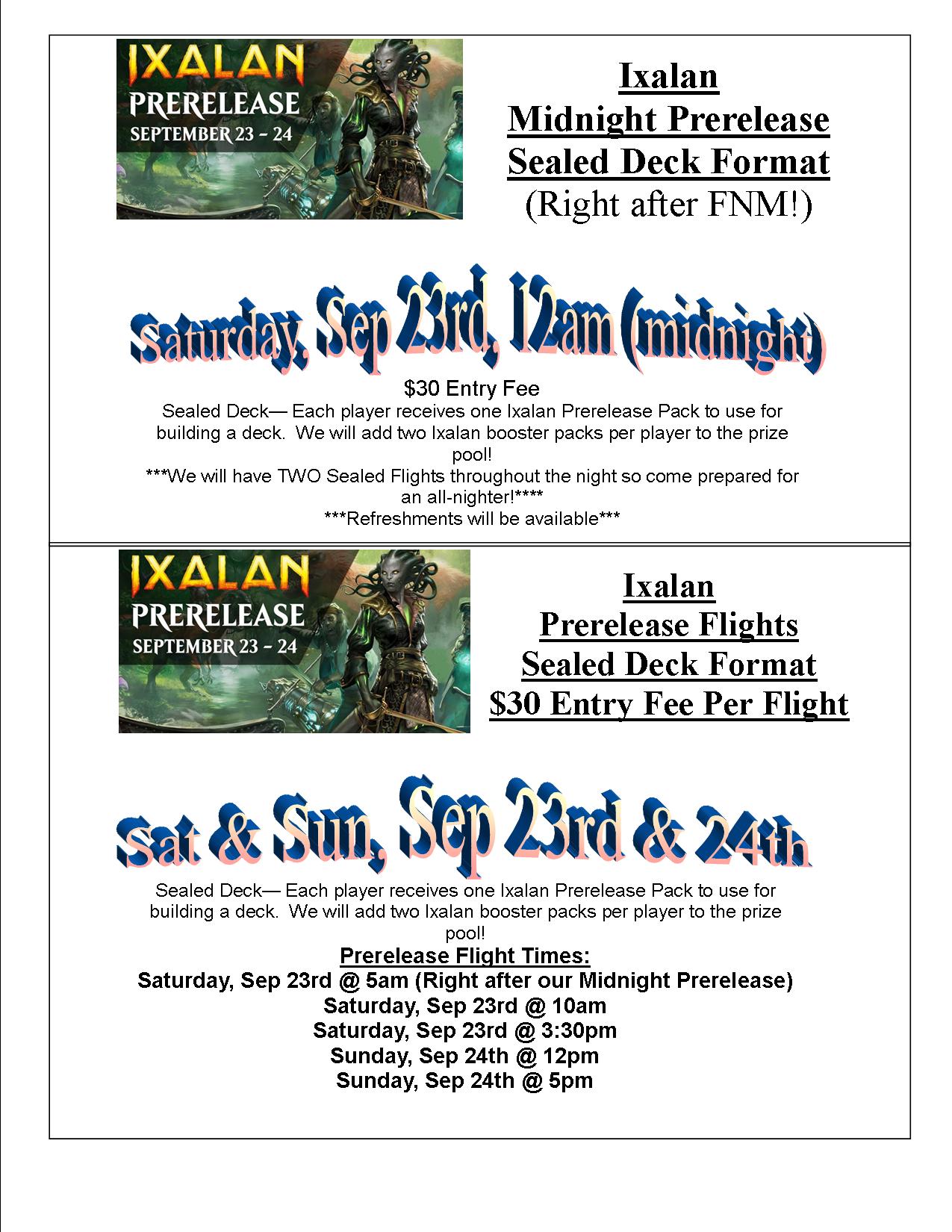 ixalan prerelease flights kings games sealed deck format