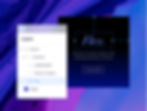 Image of a designed container with text and a screenshot of the Layers panel on the left, over a blue textured background.