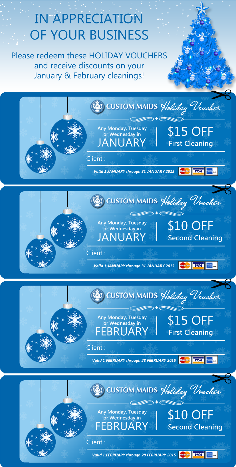 Holiday Vouchers CUSTOM MAIDS HOUSE CLEANING TORONTO A Toronto Maid