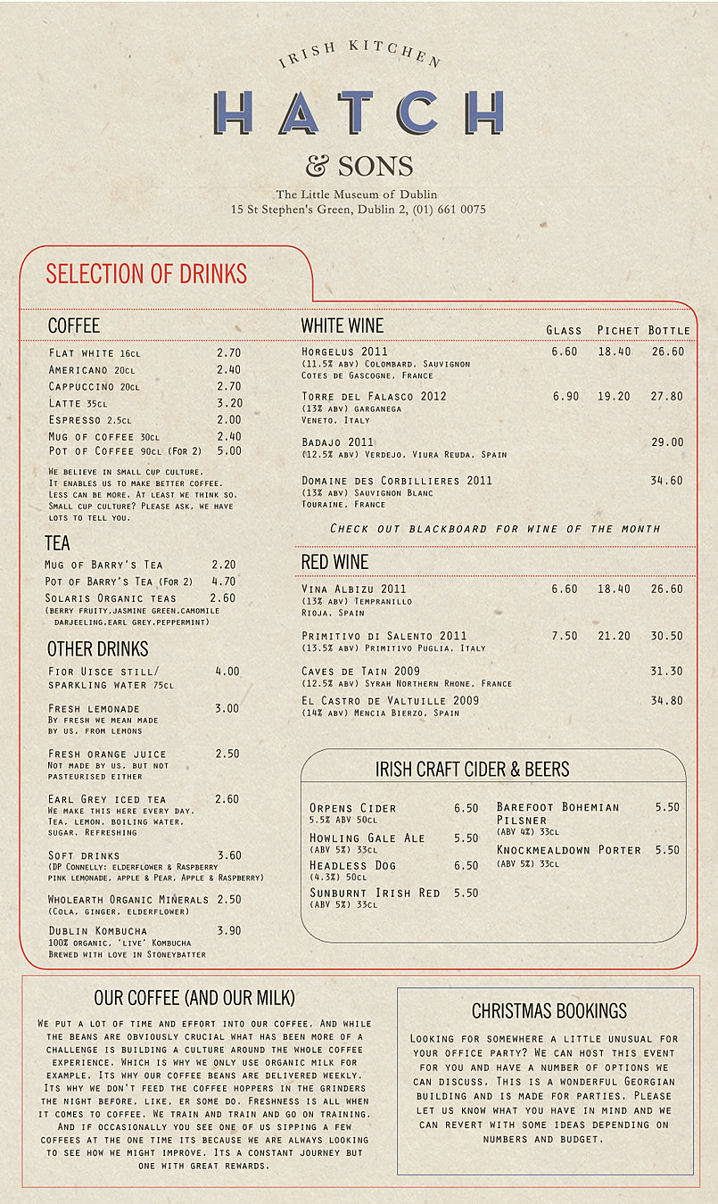 Menu page