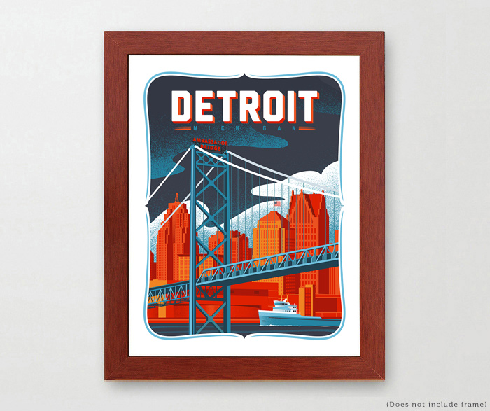 Detroit, Michigan Art Print by The Mighty Mitten