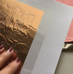 gold foil applied on digital illustration