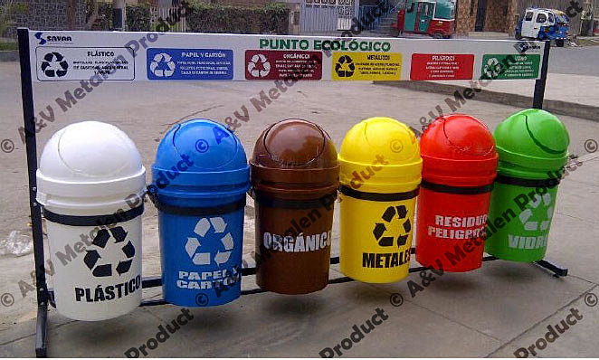 colores del tacho de reciclaje