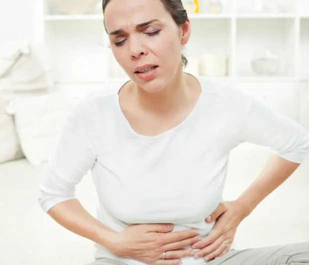 Abdominal pain lying down